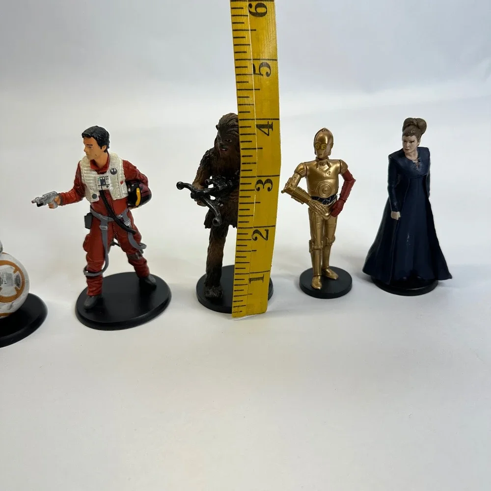 Star Wars Disney Store Figure Set BB-8 Poe‎ Chewbacca C-3PO Leia 5 PVC Piece Lot